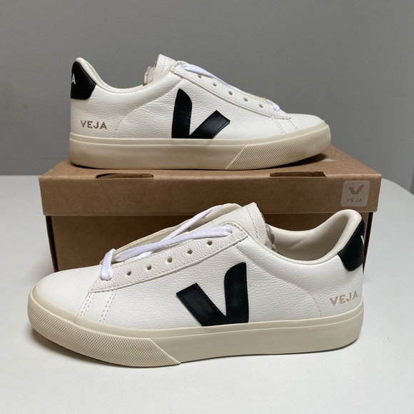 Veja Campo Leather Sneaker Extra White/Black sz 39EU/8US New in Box - Picture 5 of 9
